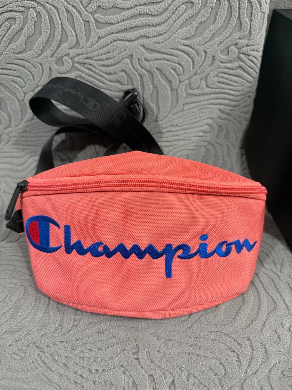 Champion Coral Waist Bag with Blue Script